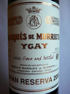 Marques de Murrieta Ygay, Rioja Gran Reserva, 2000
