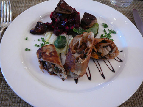Croustillant de pieds de porc au foie gras et vinaigre balsamique