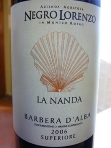 La Nanda, Negro Lorenzo, Barbera d'Alba Superiore, 2006 La Nanda, Negro Lorenzo, Barbera d'Alba Superiore, 2006
