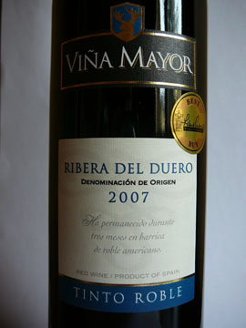 Vina Mayor, Tinto Roble, Ribera Del Duero, 2007 Vina Mayor, Tinto Roble, Ribera Del Duero, 2007