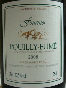 Pouilly-Fumé AOC, Fournier Père et Fils, 2008 Pouilly-Fumé AOC, Fournier Père et Fils, 2008