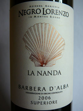La Nanda, Negro Lorenzo, Barbera d’Alba Superiore, 2006 La Nanda, Negro Lorenzo, Barbera d’Alba Superiore, 2006