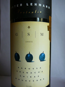 GSM, Grenache Shiraz Mourvèdre, Barossa, Peter Lehmann, 2005 GSM, Grenache Shiraz Mourvèdre, Barossa, Peter Lehmann, 2005
