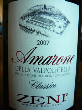 Amarone della Valpolicella Classico, Zeni, 2007 Amarone della Valpolicella Classico, Zeni, 2007