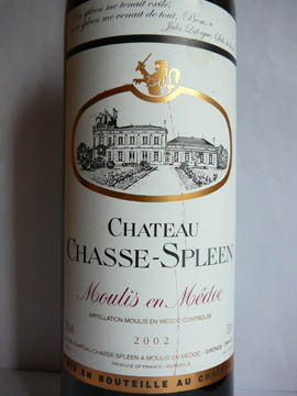 Château Chasse-Spleen, Grand Cru Exceptionnel, Moulis-en-Medoc, 2002 Château Chasse-Spleen, Grand Cru Exceptionnel, Moulis-en-Medoc, 2002