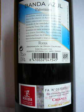 Rioja, Paternina Banda Azul, 2006 Rioja, Paternina Banda Azul, 2006