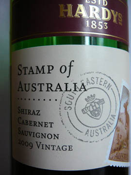 Hardy's Stamps of Australia, Shiraz Cabernet Sauvignon, 2009