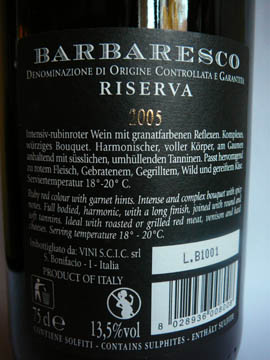 Traguardo Barabaresco DOCG Riserva 2005 Traguardo Barabaresco DOCG Riserva 2005