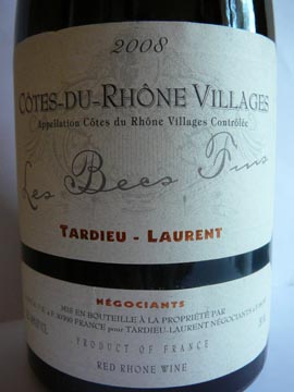 Les Becs Fins, Côtes-du-Rhône Villages, Tardieu Laurent, 2008 Les Becs Fins, Côtes-du-Rhône Villages, Tardieu Laurent, 2008