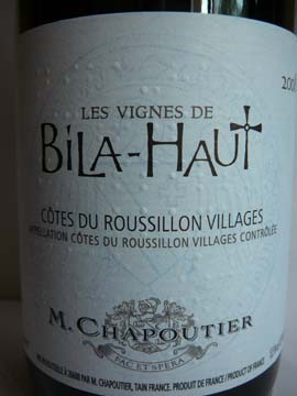 Les Vignes de Bila Haut, Côtes du Rousillon Villages, 2009