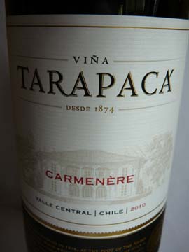Carménère Tarapaca 2010 Carménère Tarapaca 2010