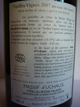 Château Saint Estève d'Uchaux Vieilles Vignes 2007 Château Saint Estève d'Uchaux Vieilles Vignes 2007