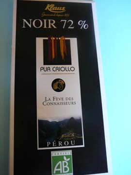 Chocolat Noir 72% Pur Criollo Klaus Chocolat Noir 72% Pur Criollo Klaus