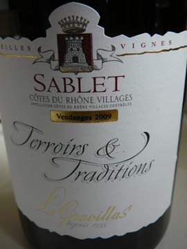 Sablet Terroir et Tradition 2009, Gravillas Sablet Terroir et Tradition 2009, Gravillas