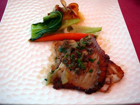 Filet de raie sauvage au beurre de câpres et au citron vert Filet de raie sauvage au beurre de câpres et au citron vert