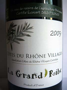 Le Grand Ribe Côtes du Rhône Villages 2009 
