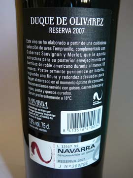 Duque De Olivarez Reserva 2007 Duque De Olivarez Reserva 2007