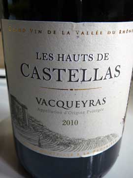 Vacqueyras Les Hauts de Castellas 2010 Vacqueyras Les Hauts de Castellas 2010