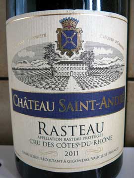 Château Saint-André Rasteau 2011