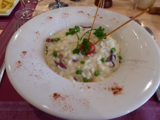 Risotto au jambon cru et petits pois