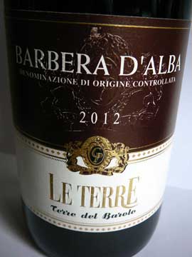Barbera d'Alba Terre del Barolo 2012