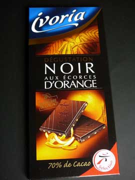 Chocolat Ivoria Noir Aux Ecorces d'Orange