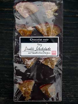 Chocolat noir aux oranges confites Globus