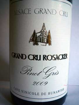 Pinot Gris Grand Cru Rosacker 2009, Cave de Hunawihr