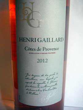 Côtes de Provence Henri Gaillard 2012