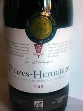 Crozes-Hermitage Bio 2012, Cave de Tain