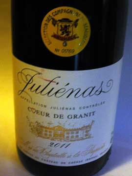 Juliénas Coeur de Granit 2011 Cave de Chénas