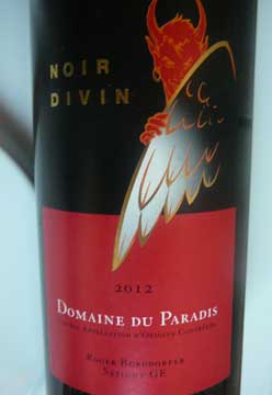 Noir Divin 2012, Domaine du Paradis