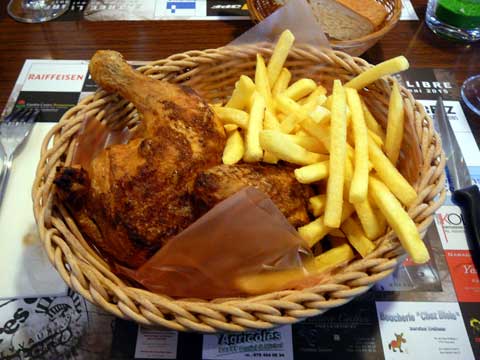 Poulet au panier, frites