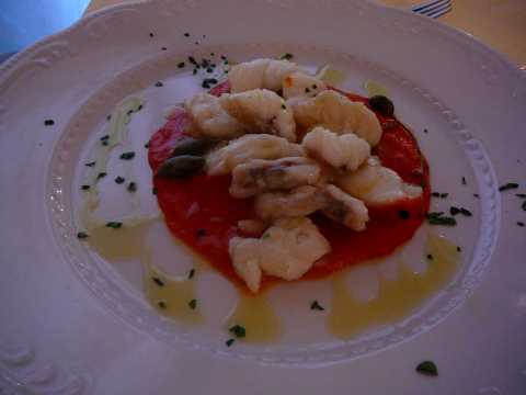 Baudroie, sauce aux poivrons