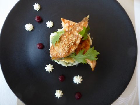 Restaurant Côté Sud, Uchaux : Salade saumon grillé et céleri