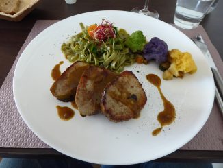Grenadin de veau et son jus, légumes confits, tagliatelle vertes