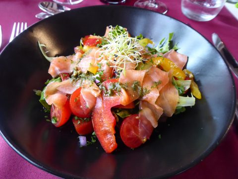 Saladine et gravlax de saumon