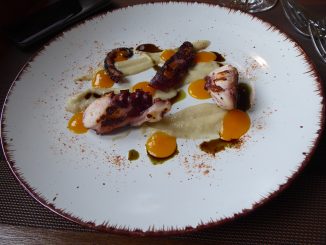 Poulpe grillé et crème de topinambour