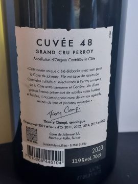 Cuvée 48 Chasselas de Perroy Grand Cru 2020