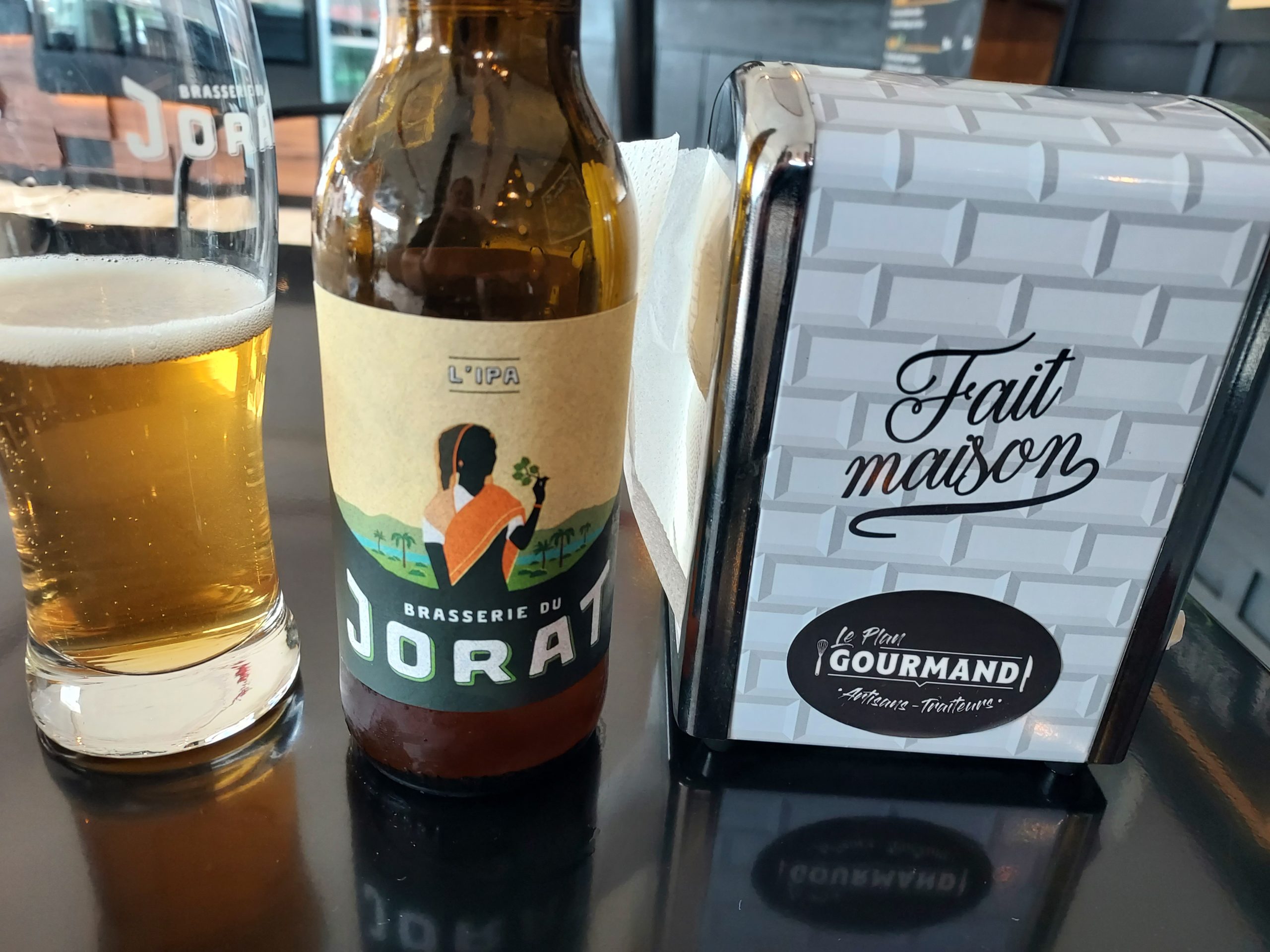 Restaurant Plan Gourmand, Remaufens. Bière IPA de la brasserie du Jorat