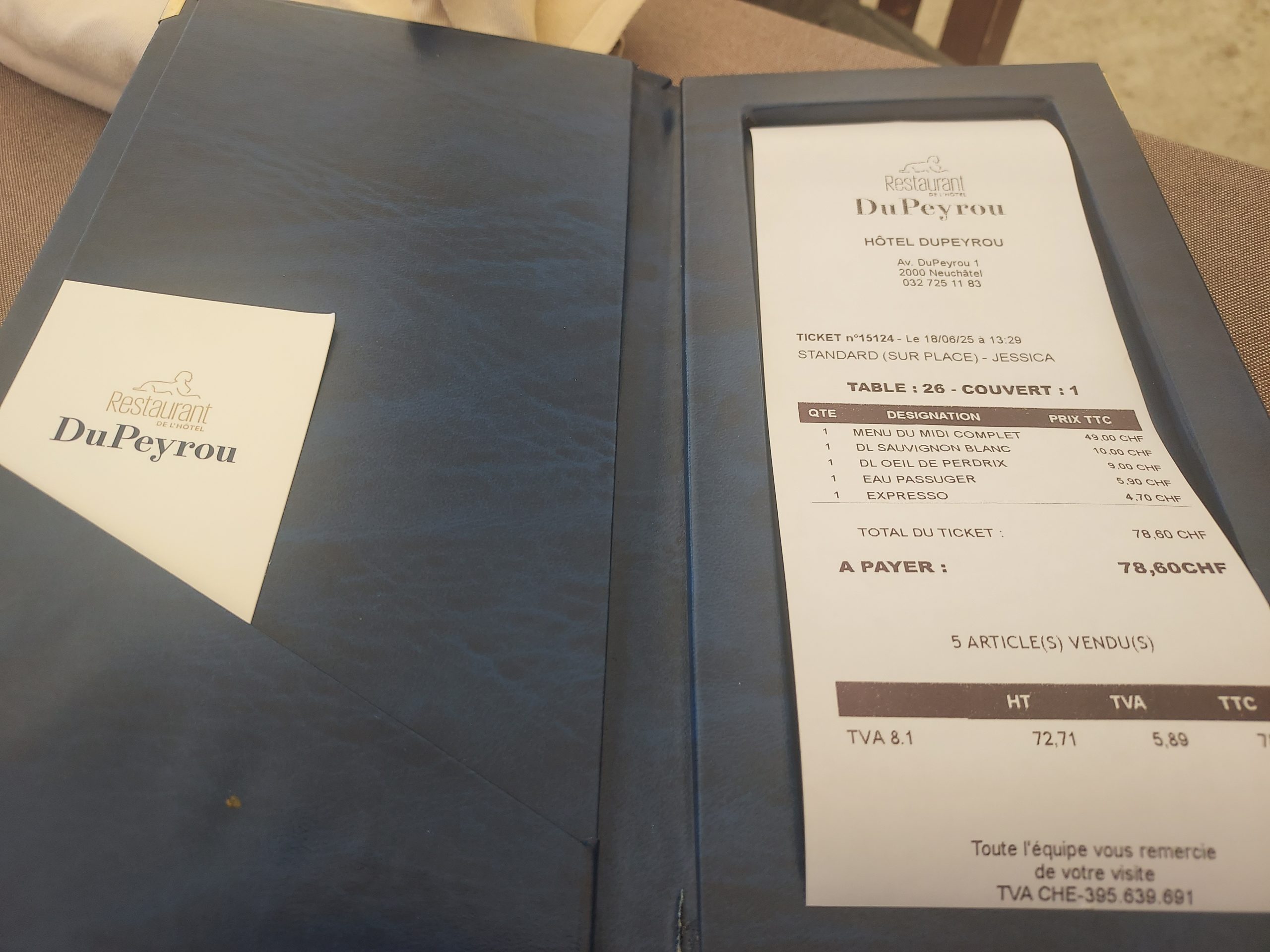 Restaurant Hôtel DuPeyrou, Neuchâtel